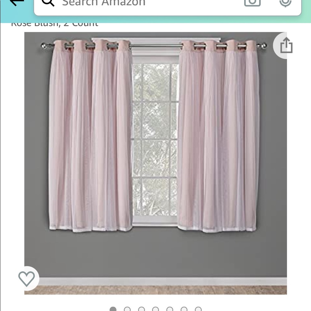 Pink/White double layered blackout curtains
